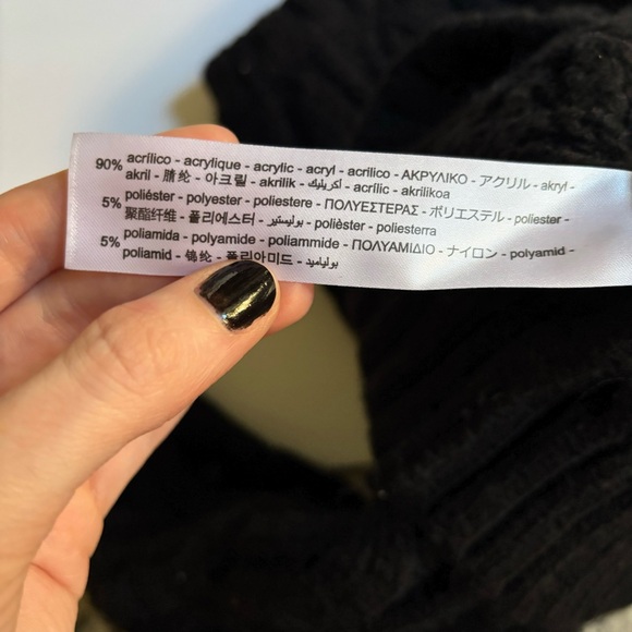 FINAL PRICE • ZARA black heavy chunky knit sweater with pom details - Picture 7 of 7